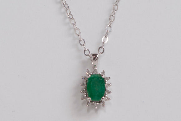 Genuine Emerald and Diamond Pendant