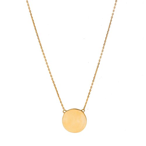 10K Yellow Gold Disc Necklace | 18