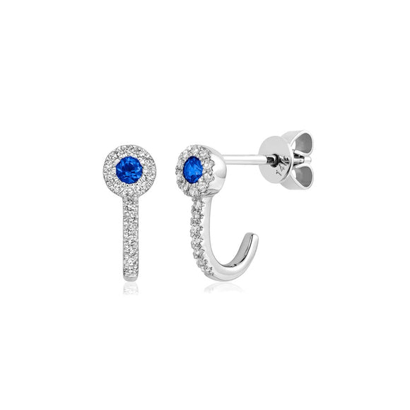 14K Mini WOW Sapphire & Diamond Earrings by Miss Mimi