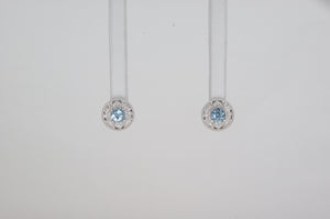 14k White Gold Aqua Earrings Available at The Vault Fine Jewellery 
