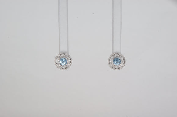 14k White Gold Aqua Earrings Available at The Vault Fine Jewellery 