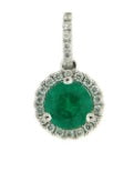 18K Emerald and Diamond Pendant