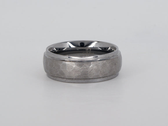 Tungsten Hammered Ring Availabel at The Vault Fine Jewellery 