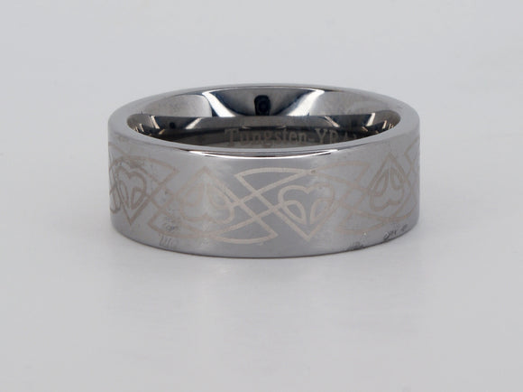 Tungsten Celtic Trillium Ring Availabel at The Vault Fine Jewellery 