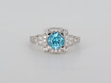 14k White Gold Blue Zirconia Diamond Ring Availabel at The Vault Fine Jewellery 