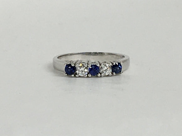14K Blue Sapphire and Diamond Ring