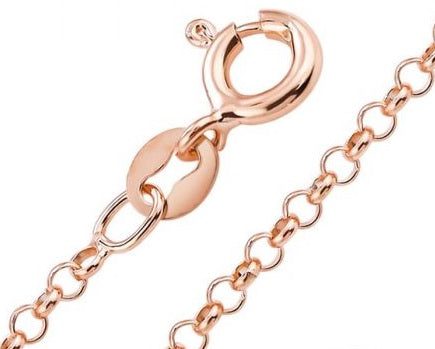 10K Rose Gold Rolo Link Chain 16