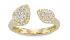 14K Yellow Gold Diamond Open Pear Ring by Miss Mimi | 0.35ctw