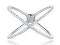 14K White Gold Diamond X Ring by Miss Mimi | 0.18ctw