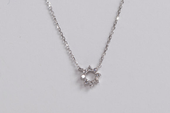14K Genuine Diamond Sun Pendant