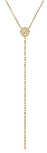 14K Yellow Gold Diamond Lariat Necklace by Miss Mimi