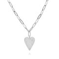 Large Sharp Heart Necklace in White by Miss Mimi