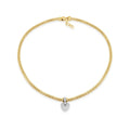Mesh Necklace with Pave Heart Pop in Yellow by Miss Mimi