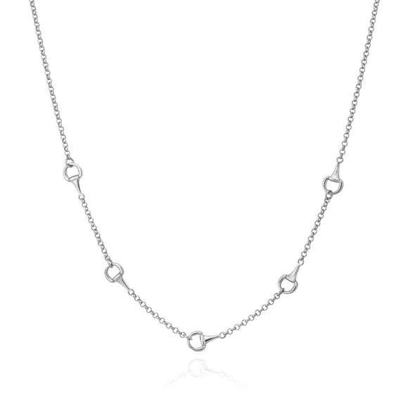 Equestrian Link Necklace in White