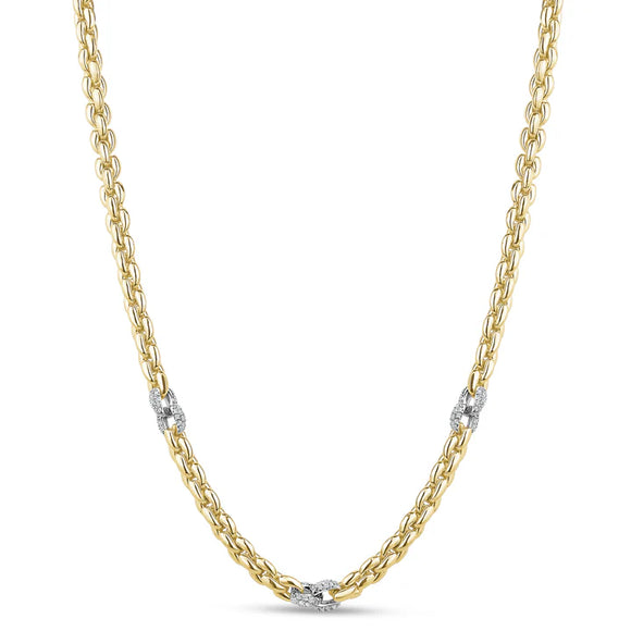 Fancy Round Link Necklace in Yellow by Miss Mimi