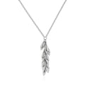 Cascade Leaf Pendant Necklace in White by Miss Mimi