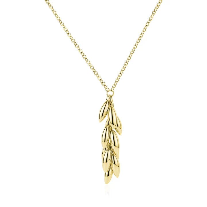 Cascade Leaf Pendant Necklace in Yellow by Miss Mimi