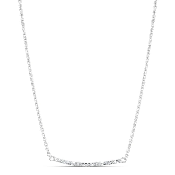 Bar Necklace in White by Miss Mimi