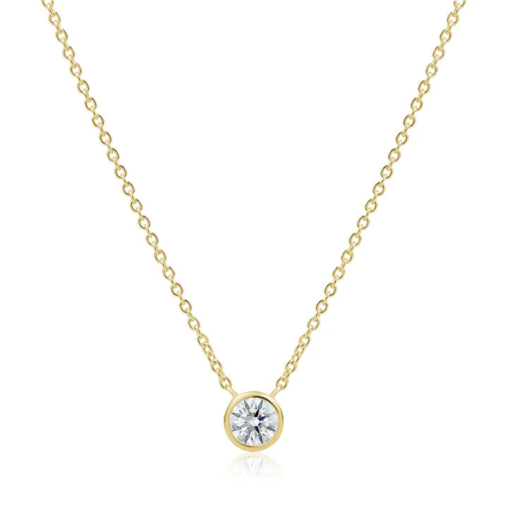 6mm Bezel Drop Necklace in Yellow by Miss Mimi