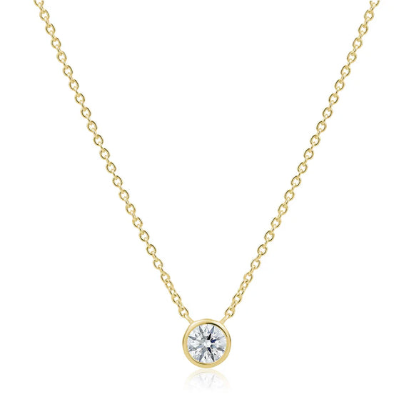 6mm Bezel Drop Necklace in Yellow by Miss Mimi