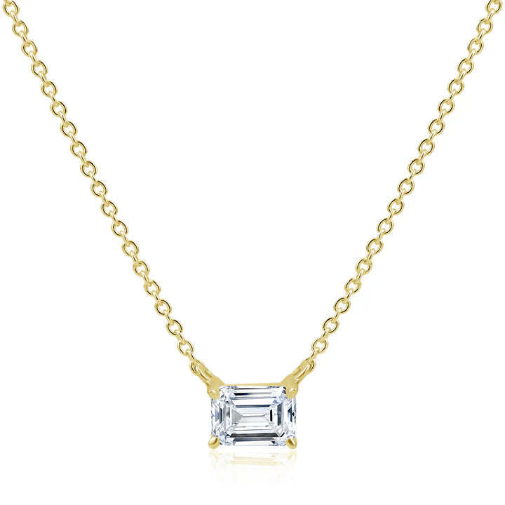 5mm Emerald Cut Necklace in Yellow by Miss Mimi