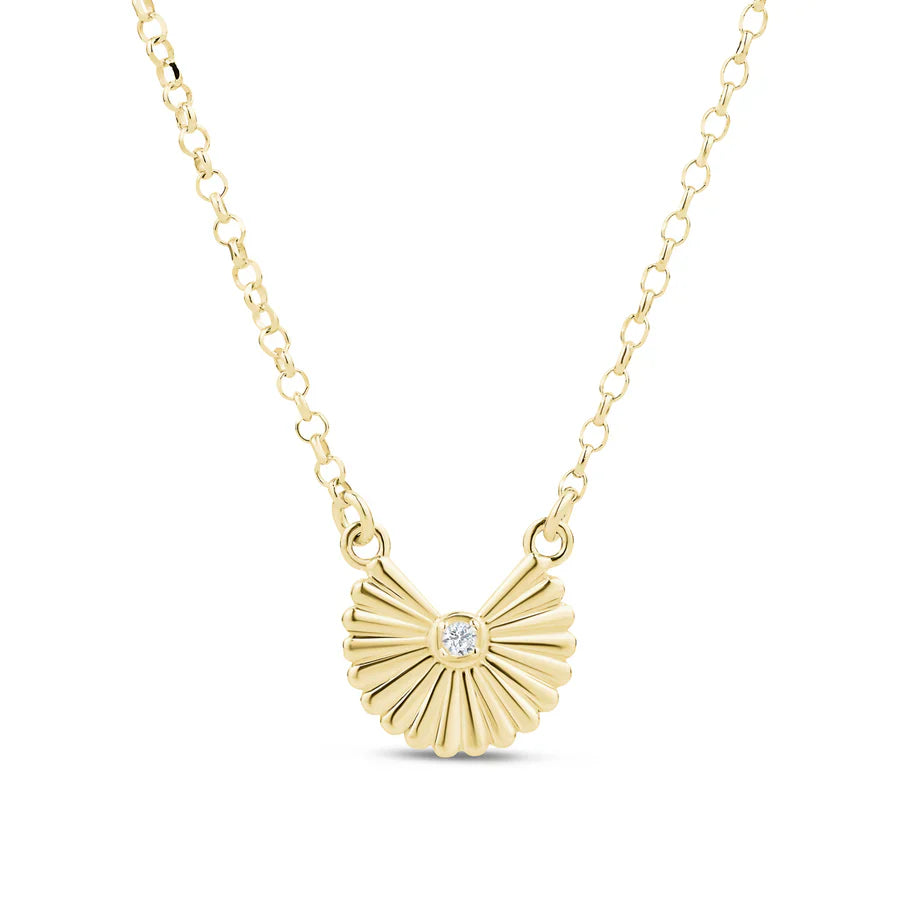 Grooved Fan Pendant in Yellow by Miss Mimi