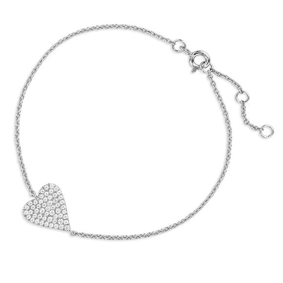 Sharp Heart Bracelet in White by Miss Mimi
