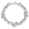 Heart Link Bracelet in White by Miss Mimi