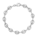 Sterling Silver Flat Coffee Bean Bracelet by Miss Mimi-