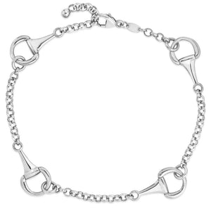 Equestrian Link Bracelet in White