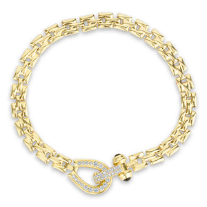 Miss Mimi Equestrian Square Link Bracelet in Yellow