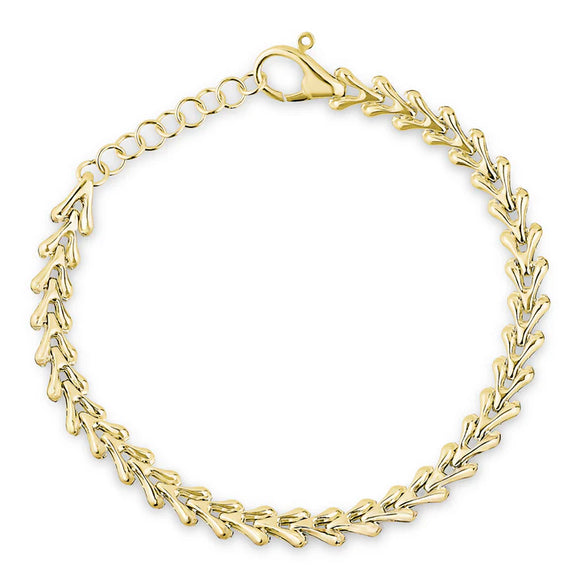 Flat Heart Link Bracelet in Yellow by Miss Mimi