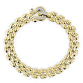 Rounded Fancy Equestrian Square Link Bracelet in Yellow by Miss Mimi