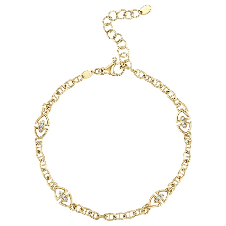 Small Heritage Station Bracelet in Yellow by Miss Mimi