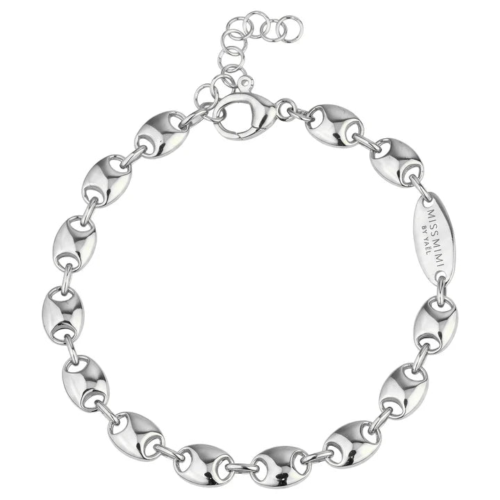 Coffee Bean Bracelet in White by Miss Mimi