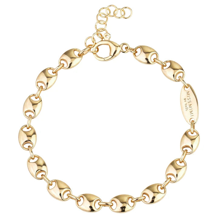 Coffee Bean Bracelet in Yellow by Miss Mimi