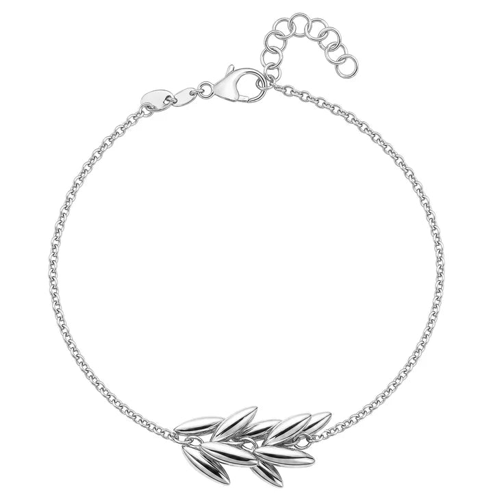 Cascade Leaf Bracelet in White by Miss Mimi