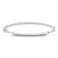 Half Pave Bangle in White by Miss Mimi
