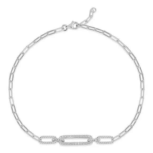 Rope Chain Link Bracelet in White by Miss Mimi