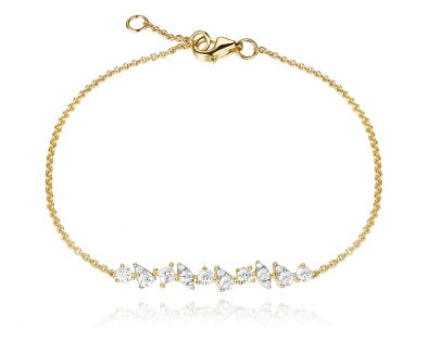 14K Yellow Gold Lab Diamond Cluster Bracelet by Miss Mimi | 0.80ctw