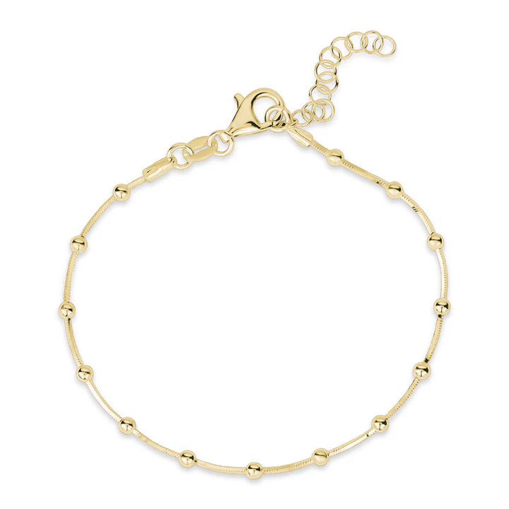 Sterling Silver Bead Bracelet in Yellow by Miss Mimi