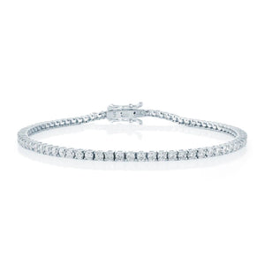 Sterling Silver 2mm Tennis Bracelet by Miss Mimi