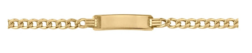 10K Yellow Gold Curb Baby ID Bracelet