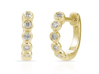 14K Genuine Diamond Mini Huggie Earrings by Miss Mimi