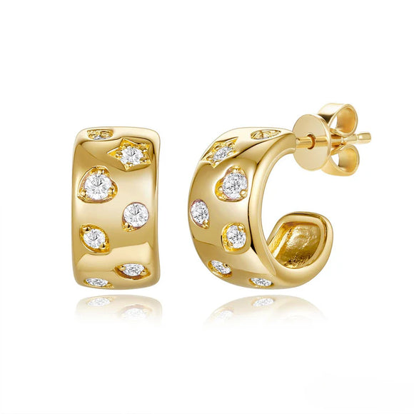 14K Yellow Gold Multi-Shape Diamond Earrings | 0.50ctw