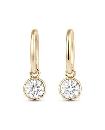 14K Yellow Gold Lab Diamond Bezel Drop Earrings by Miss Mimi | 1.0ctw