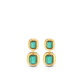 Color Burst Square Drop Earrings in Green by Miss Mimi