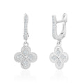Heritage Clover Drop Earrings in White by Miss Mimi