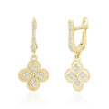 Heritage Clover Drop Earrings in Yellow by Miss Mimi