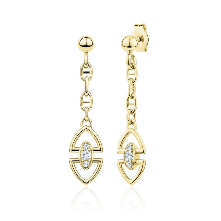 Heritage Drop Earrings in Yellow by Miss Mimi